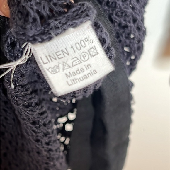 Irene Donoshayte Paris Linen Mesh Panel Longline Tunic Top Minimalist - Picture 6 of 12